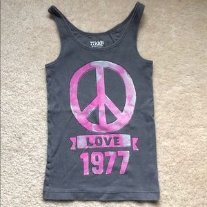 77 Kids, Grey tank with Pink peace sign